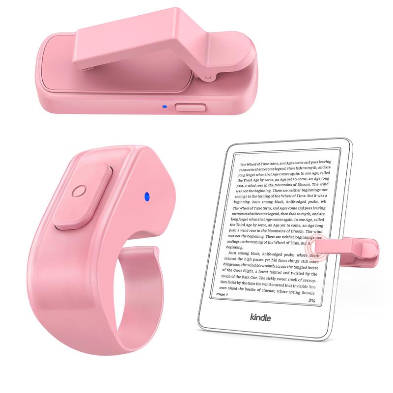 Wireless Page Turner Ring for E-Readers and Tablets with Storage Bag - Hands-Free Remote Control