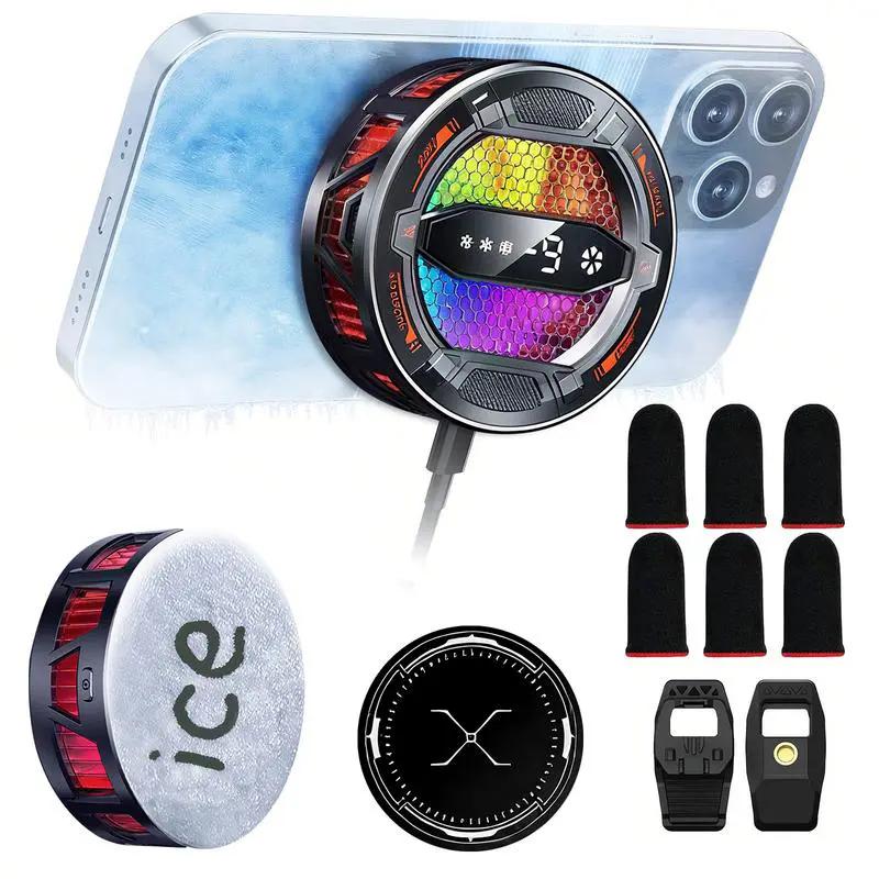 Clip-On Phone Cooler with RGB Lights, Semiconductor Cooling & 3-Speed Fan