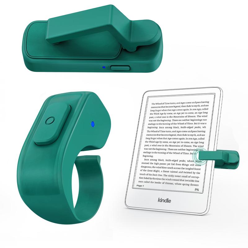 Wireless Page Turner Ring for E-Readers and Tablets with Storage Bag - Hands-Free Remote Control