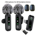 Wireless Lavalier Microphone 2-Pack for Smartphones and Tablets, Plug-and-Play Lapel Mic for Video Recording