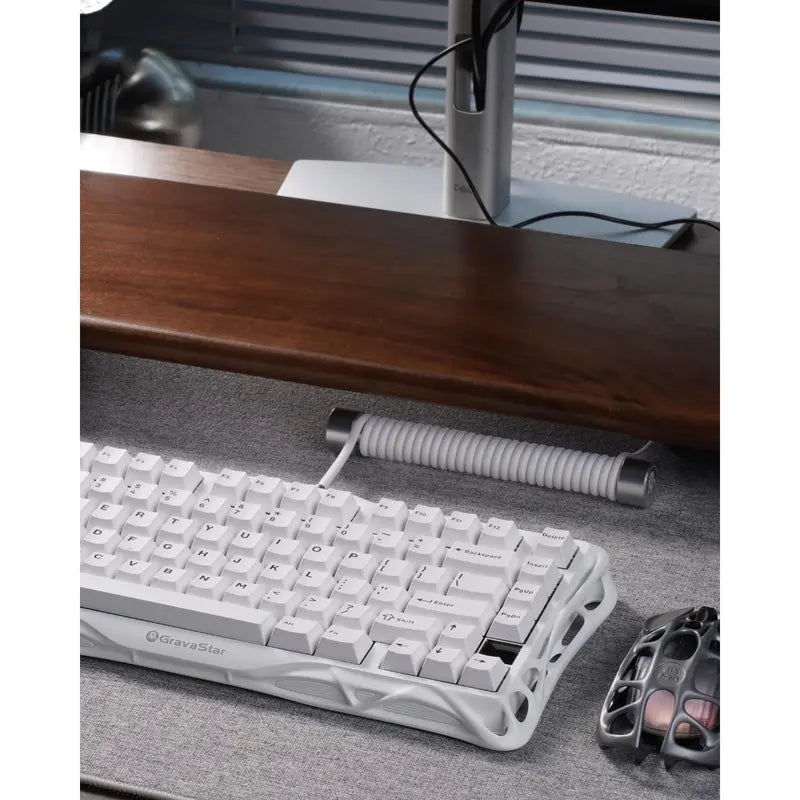 Coiled Aviator USB Cable - TPU+EVA Mesh, Spiral Structure for Mechanical Keyboards