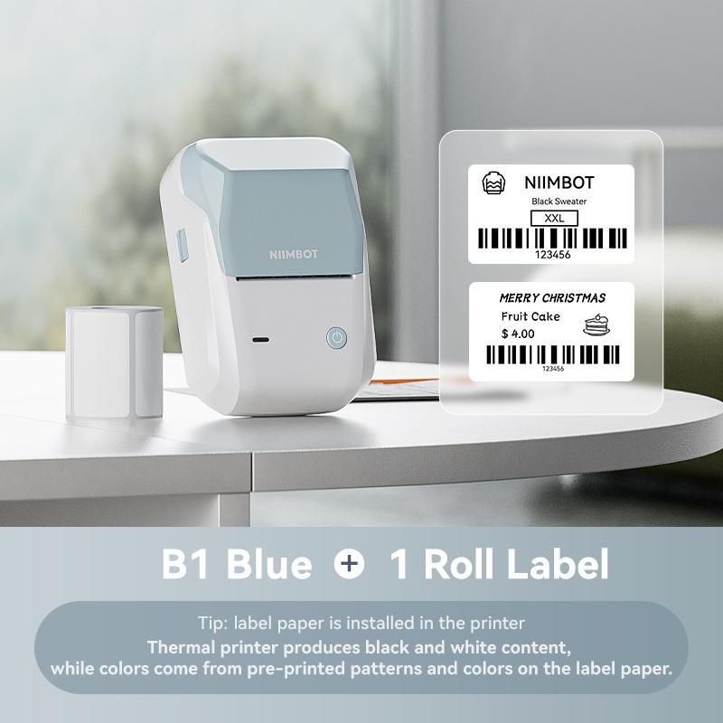 Thermal Label Printer - 2 Inch Mini Sticker Printer with White Label Roll and Creative Templates
