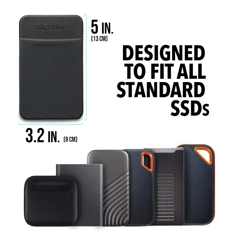 Portable Hard Drive Sleeve for Laptop - Reusable Adhesive SSD Carrying Case Pouch