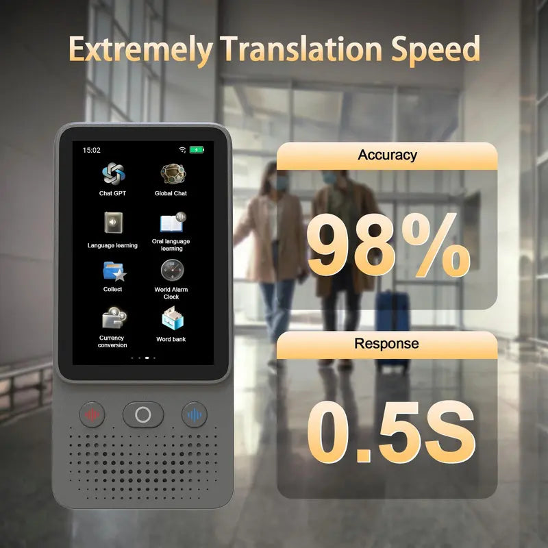 Portable Digital Language Translator Device - 138+ Languages WiFi Touchscreen Real-Time Translator
