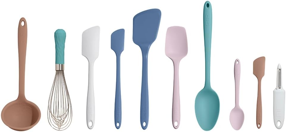 GIR: Get It Right 3-Piece Ultimate Silicone Kitchen Utensils Set - Spatula, Flip & Spoonula - Non toxic Cooking Utensils for Nonstick Cookware, Cooking and Baking - Mint