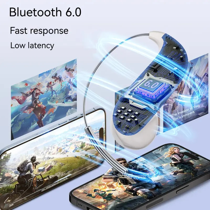 Smart Wireless Bluetooth 6.0 Earbuds - 0-Gravity Titanium Ear-Hook, 145H Playtime