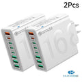 8-Port USB Fast Charging Hub - 4 USB-C & 4 USB-A Multi-Device Power Adapter
