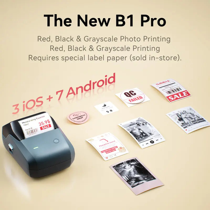 Thermal Label Printer - 2 Inch Mini Sticker Printer with White Label Roll and Creative Templates