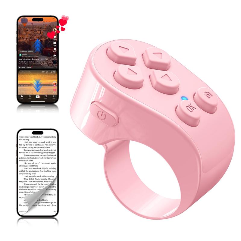 Wireless Scrolling Ring Remote Control Page Turner for Smartphones and E-Book Applications