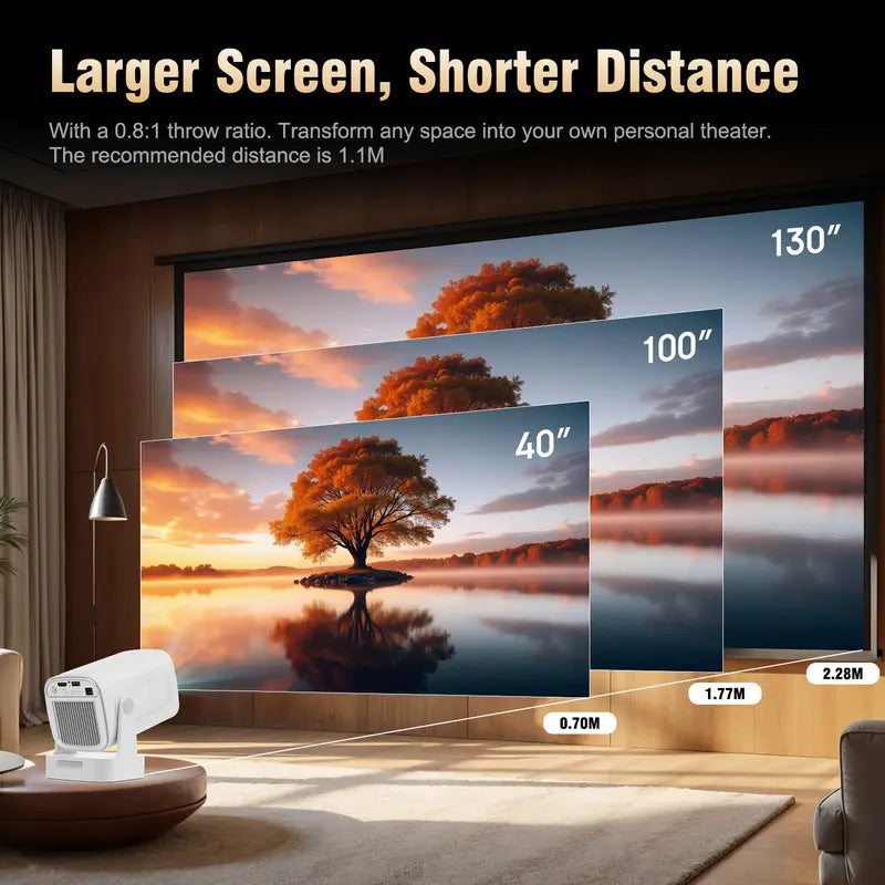 Auto Focus Native 1080P Projector, 330ANSI 8K Decode Smart Home Cinema with WiFi 6 & BT 5.4
