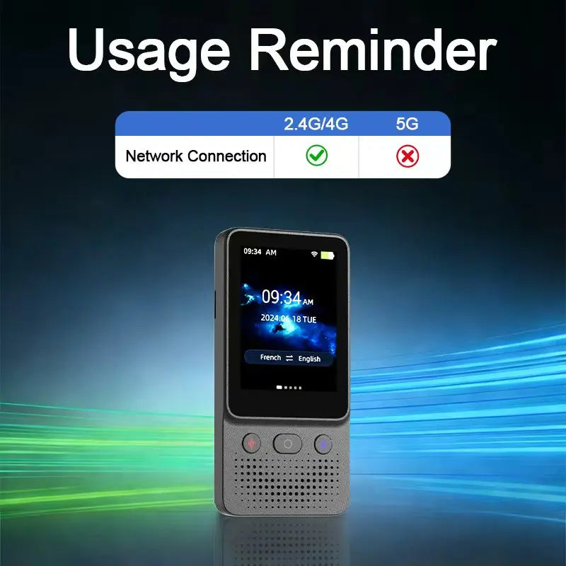 Portable Digital Language Translator Device - 138+ Languages WiFi Touchscreen Real-Time Translator