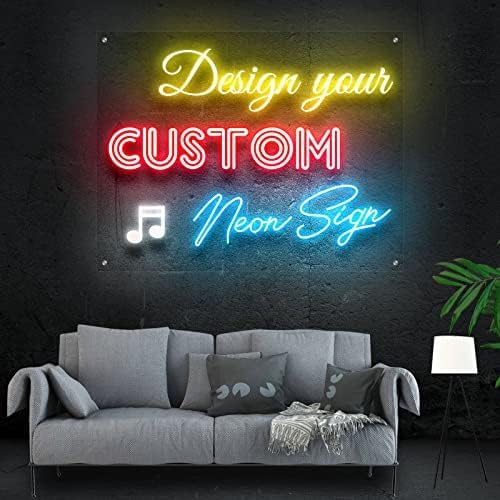 Custom Neon Signs,Personalized Dimmable LED Neon Signs for Family Birthday Bar Wedding Party Night Light&Company Logo or Business Signs, Birthday Gift Name Neon Lights