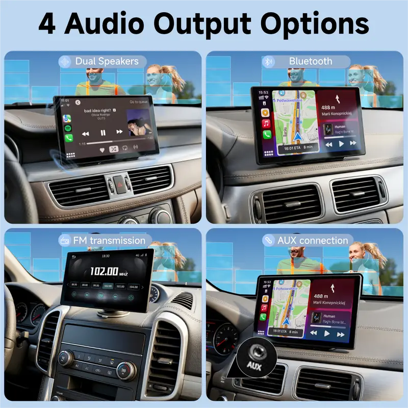2026 9-Inch Wireless Portable Vehicle Touchscreen with GPS Support and Smartphone Integration