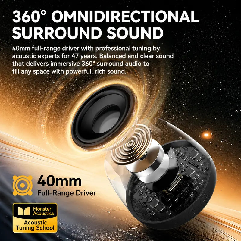 Mini Bluetooth 6.0 Speaker with RGB Light Show, TWS Stereo and Magnetic Design