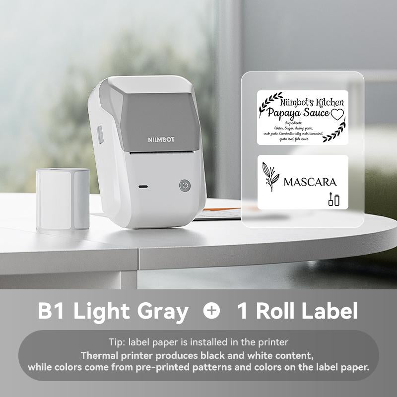 Thermal Label Printer - 2 Inch Mini Sticker Printer with White Label Roll and Creative Templates
