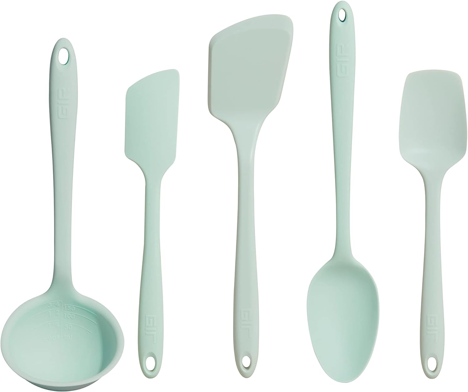 GIR: Get It Right 3-Piece Ultimate Silicone Kitchen Utensils Set - Spatula, Flip & Spoonula - Non toxic Cooking Utensils for Nonstick Cookware, Cooking and Baking - Mint