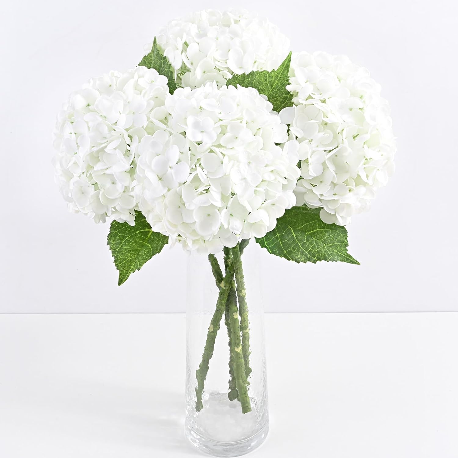 Yastouay 3 Pcs Real Touch Hydrangea Artificial Flowers, 21" Blue Full Faux Hydrangea Flowers Latex Fake Flowers for Home Decor Party Floral Arrangements Wedding Bouquets Centerpieces Outdoor Decor
