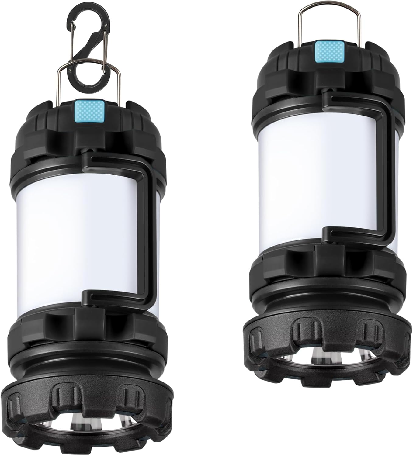 2 Pack Camping Lantern, Outdoor LED Camping Light, Rechargeable Flashlights with 1000LM, 6 Modes, IPX5 Waterproof Portable Emergency Camp Light for Hurricane Survival - Green