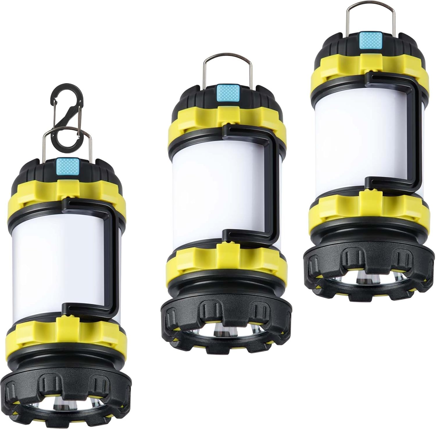 2 Pack Camping Lantern, Outdoor LED Camping Light, Rechargeable Flashlights with 1000LM, 6 Modes, IPX5 Waterproof Portable Emergency Camp Light for Hurricane Survival - Green