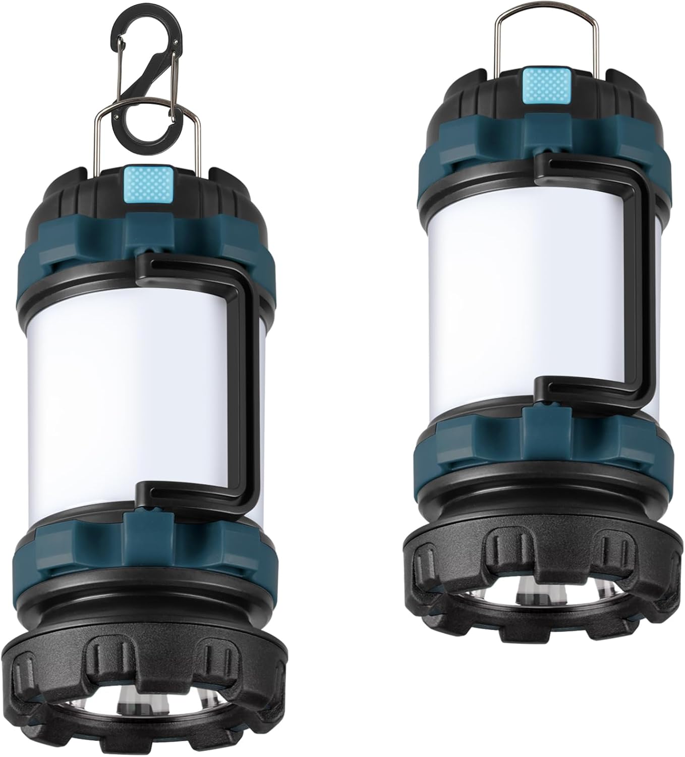 2 Pack Camping Lantern, Outdoor LED Camping Light, Rechargeable Flashlights with 1000LM, 6 Modes, IPX5 Waterproof Portable Emergency Camp Light for Hurricane Survival - Green