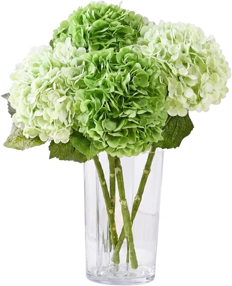 Waipfaru 21" Real Touch Blue Hydrangea Artificial Flowers with Long Stem & Leaves, Full Latex Faux Hydrangea Flowers for Home Decor Party Floral Arrangements Wedding Bouquets Centerpieces, 3Pcs