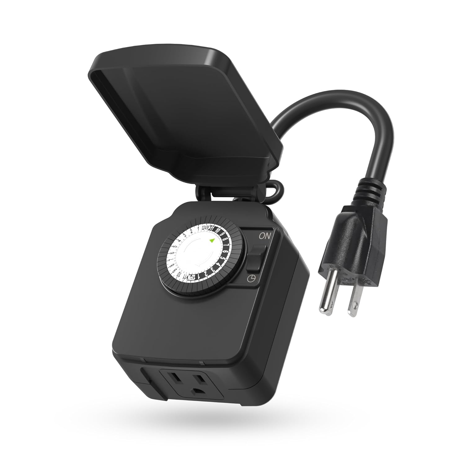 BN-LINK 24 Hour Heavy Duty Mechanical Timer, Outdoor Timer Outlet Waterproof with 30 Minutes Intervals, 2 Grounded Outlets for Christmas Lights Pool Pump,15A 1/2HP, ETL Listed