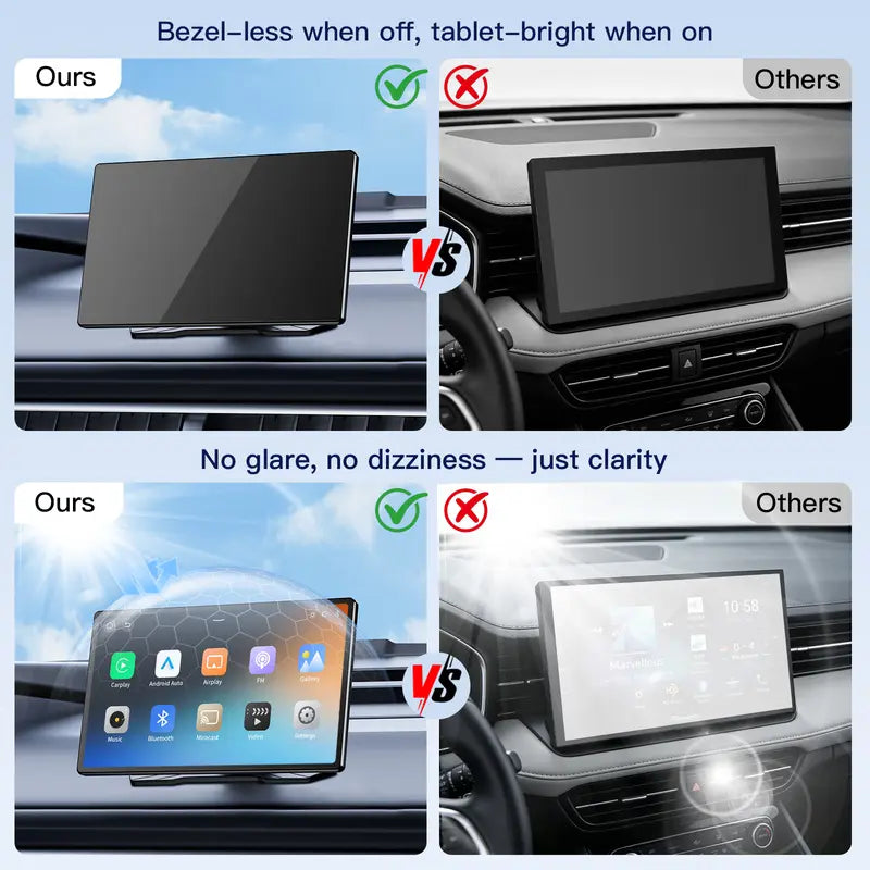2026 9-Inch Wireless Portable Vehicle Touchscreen with GPS Support and Smartphone Integration