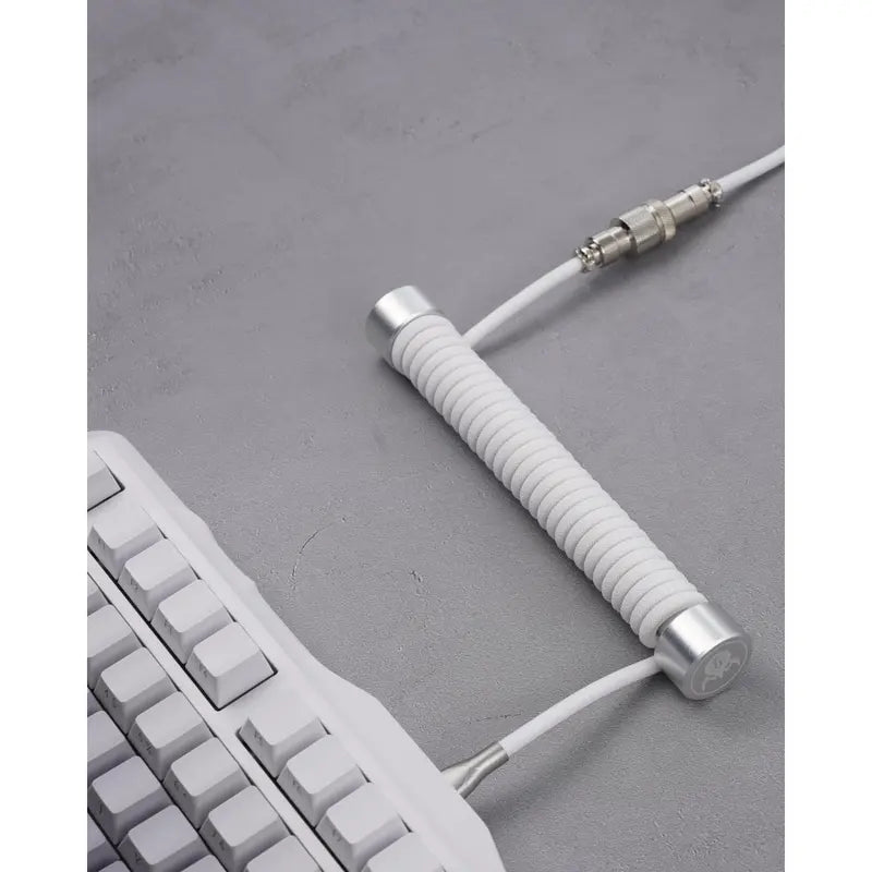 Coiled Aviator USB Cable - TPU+EVA Mesh, Spiral Structure for Mechanical Keyboards
