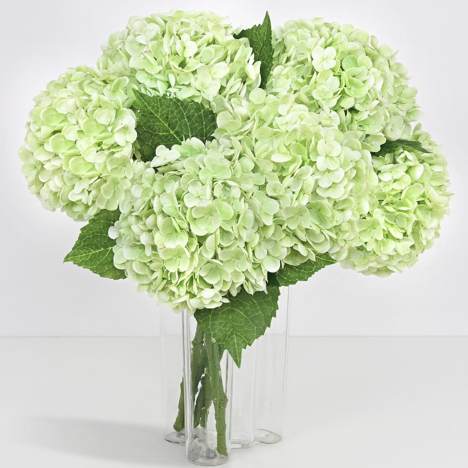 Yastouay 3 Pcs Real Touch Hydrangea Artificial Flowers, 21" Blue Full Faux Hydrangea Flowers Latex Fake Flowers for Home Decor Party Floral Arrangements Wedding Bouquets Centerpieces Outdoor Decor