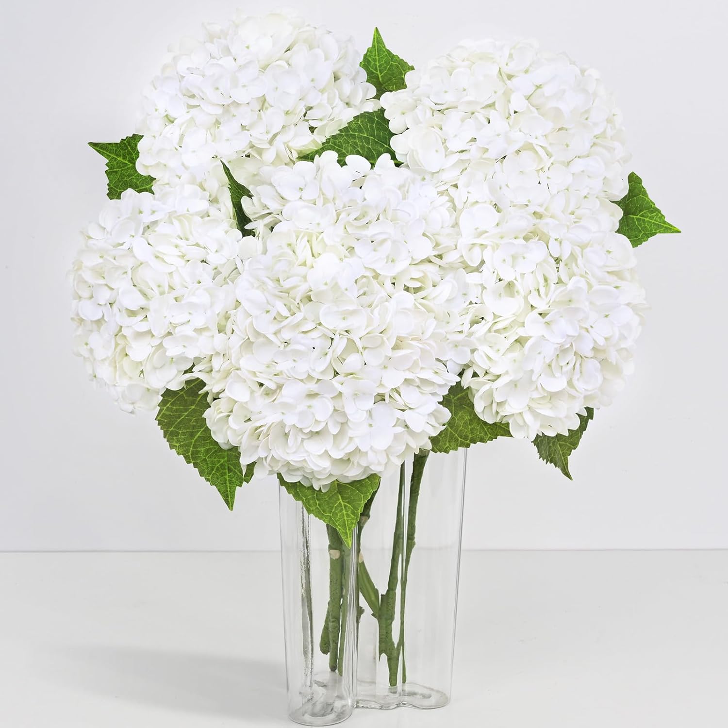 Yastouay 3 Pcs Real Touch Hydrangea Artificial Flowers, 21" Blue Full Faux Hydrangea Flowers Latex Fake Flowers for Home Decor Party Floral Arrangements Wedding Bouquets Centerpieces Outdoor Decor