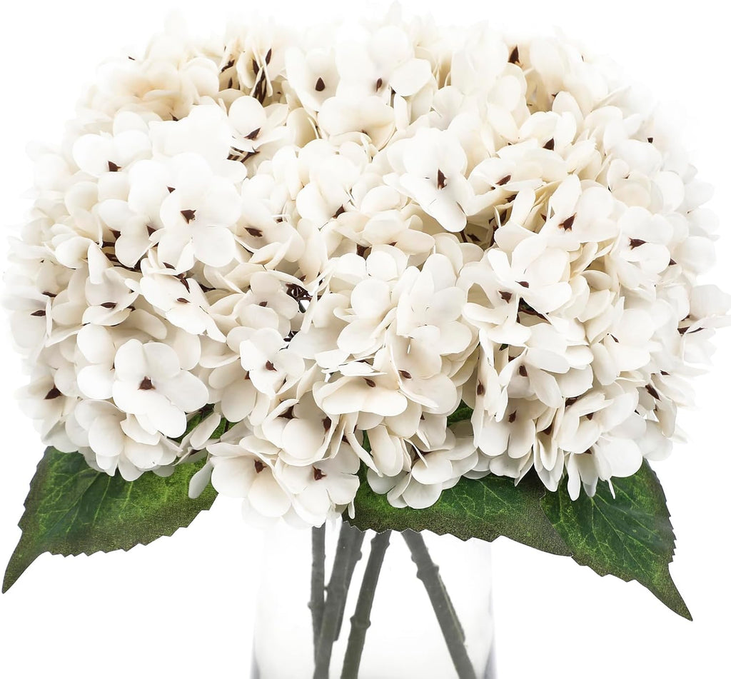 Kimura's Cabin 6pcs Blue Hydrangea Artificial Flowers Silk Fake Hydrangea Flowers with Stems Faux Hydrangeas for Wedding Bouquets Arrangement Home Table Centerpieces Baby Shower Party Decoration
