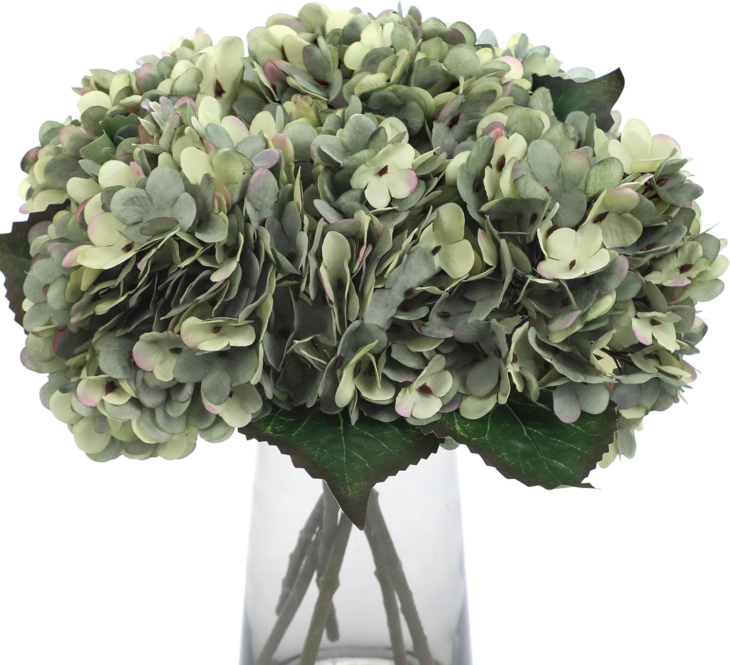 Kimura's Cabin 6pcs Blue Hydrangea Artificial Flowers Silk Fake Hydrangea Flowers with Stems Faux Hydrangeas for Wedding Bouquets Arrangement Home Table Centerpieces Baby Shower Party Decoration