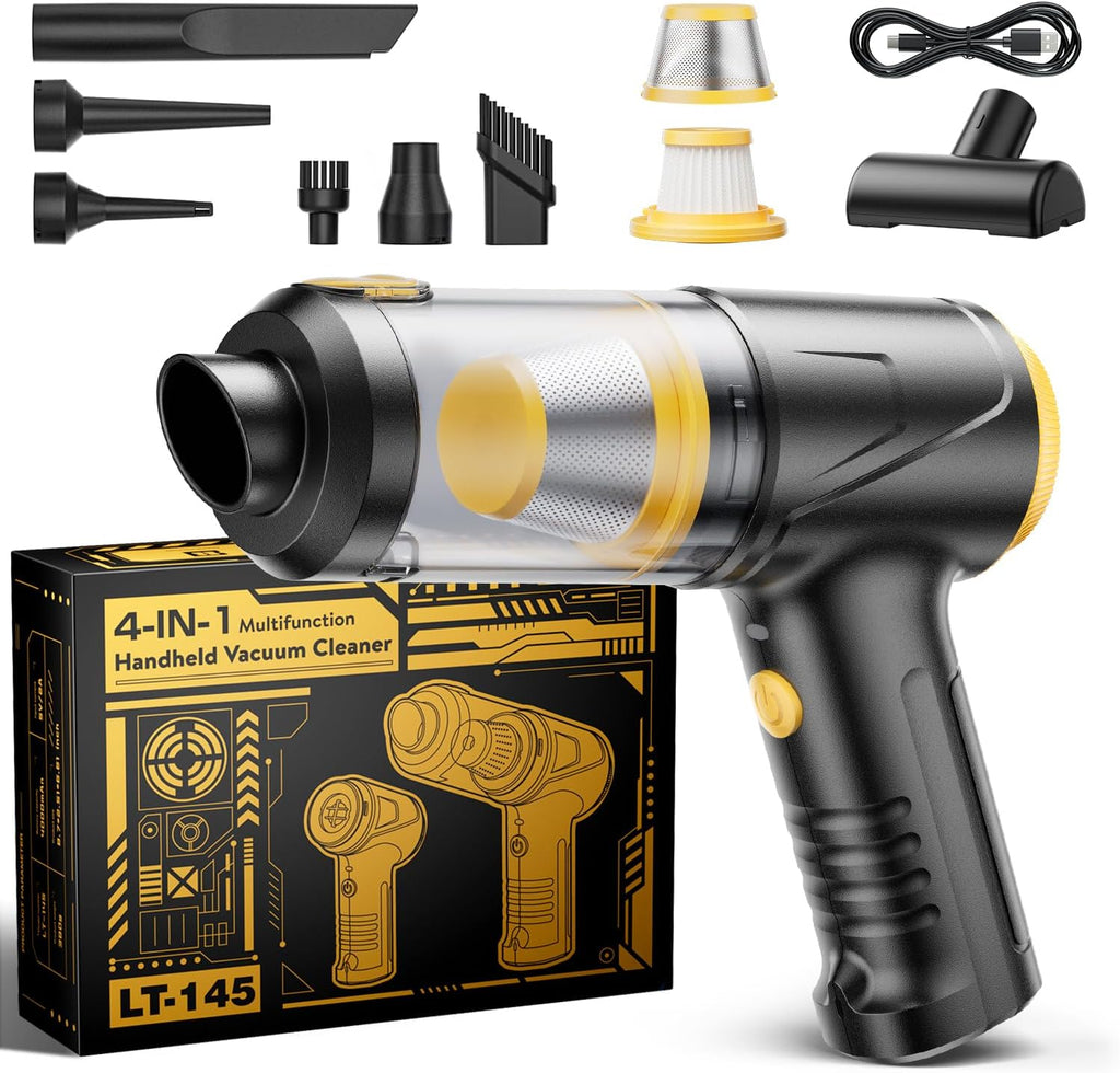 Handheld Vacuum Cleaner 26000Pa with Brushless Motor, 4-in-1 Portable Mini Car Vacuum