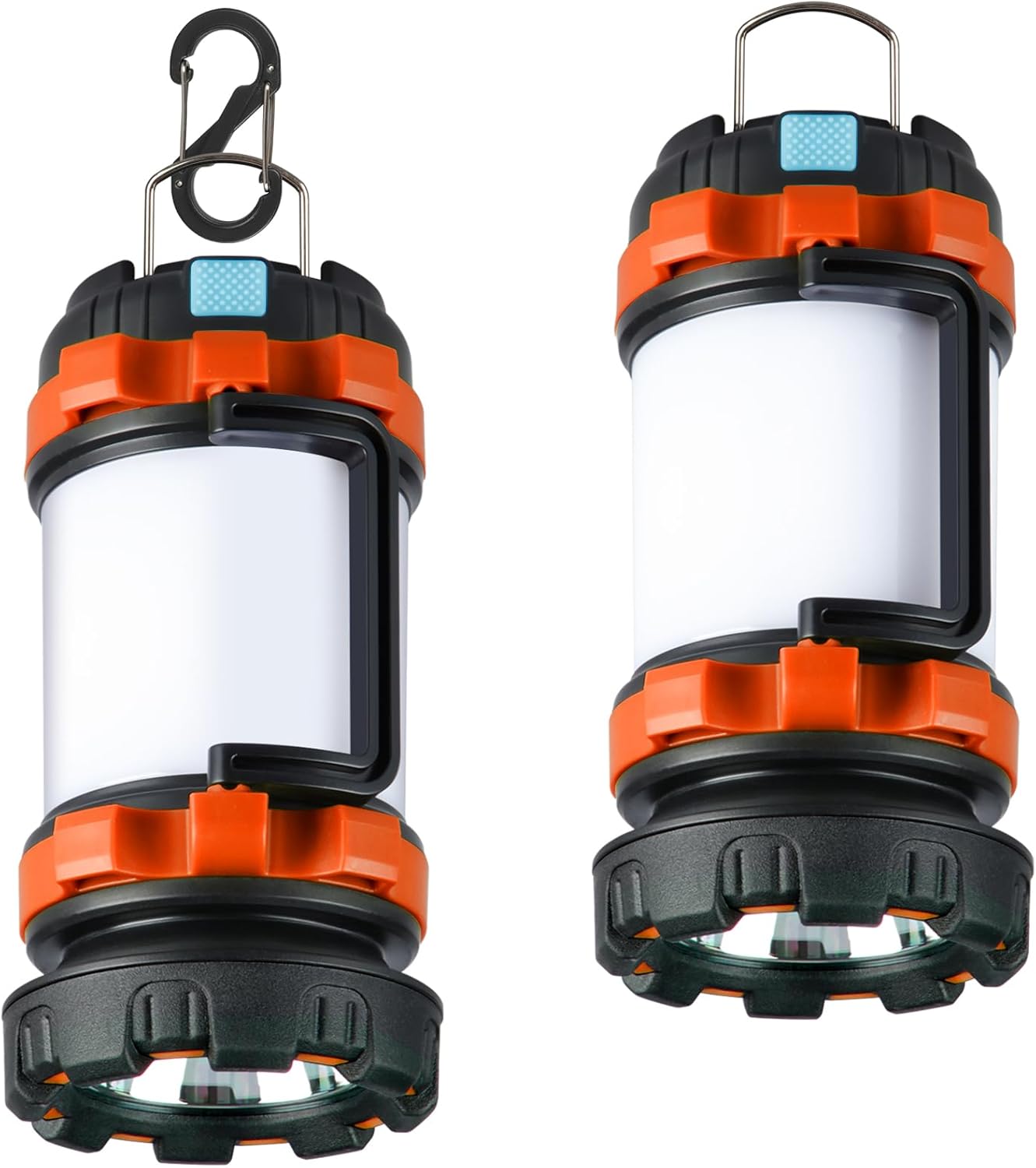 2 Pack Camping Lantern, Outdoor LED Camping Light, Rechargeable Flashlights with 1000LM, 6 Modes, IPX5 Waterproof Portable Emergency Camp Light for Hurricane Survival - Green