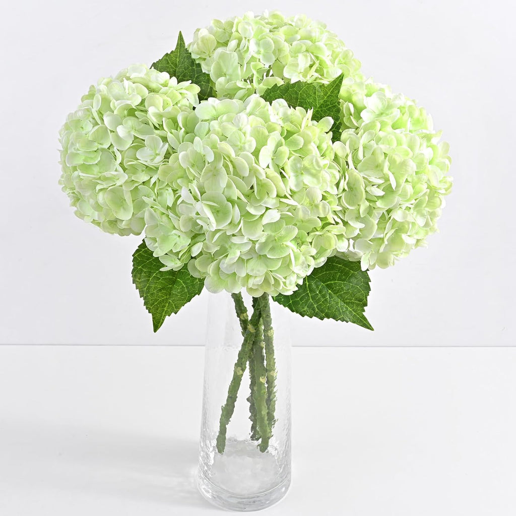 Yastouay 3 Pcs Real Touch Hydrangea Artificial Flowers, 21" Blue Full Faux Hydrangea Flowers Latex Fake Flowers for Home Decor Party Floral Arrangements Wedding Bouquets Centerpieces Outdoor Decor