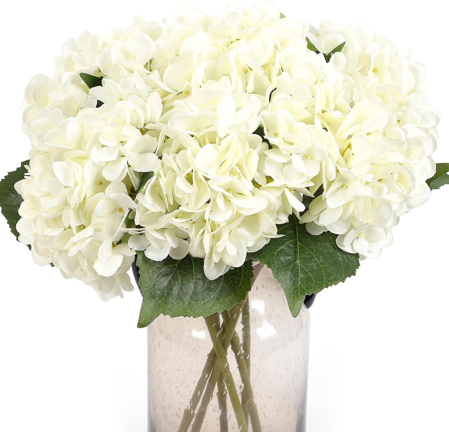 Kimura's Cabin 6pcs Blue Hydrangea Artificial Flowers Silk Fake Hydrangea Flowers with Stems Faux Hydrangeas for Wedding Bouquets Arrangement Home Table Centerpieces Baby Shower Party Decoration