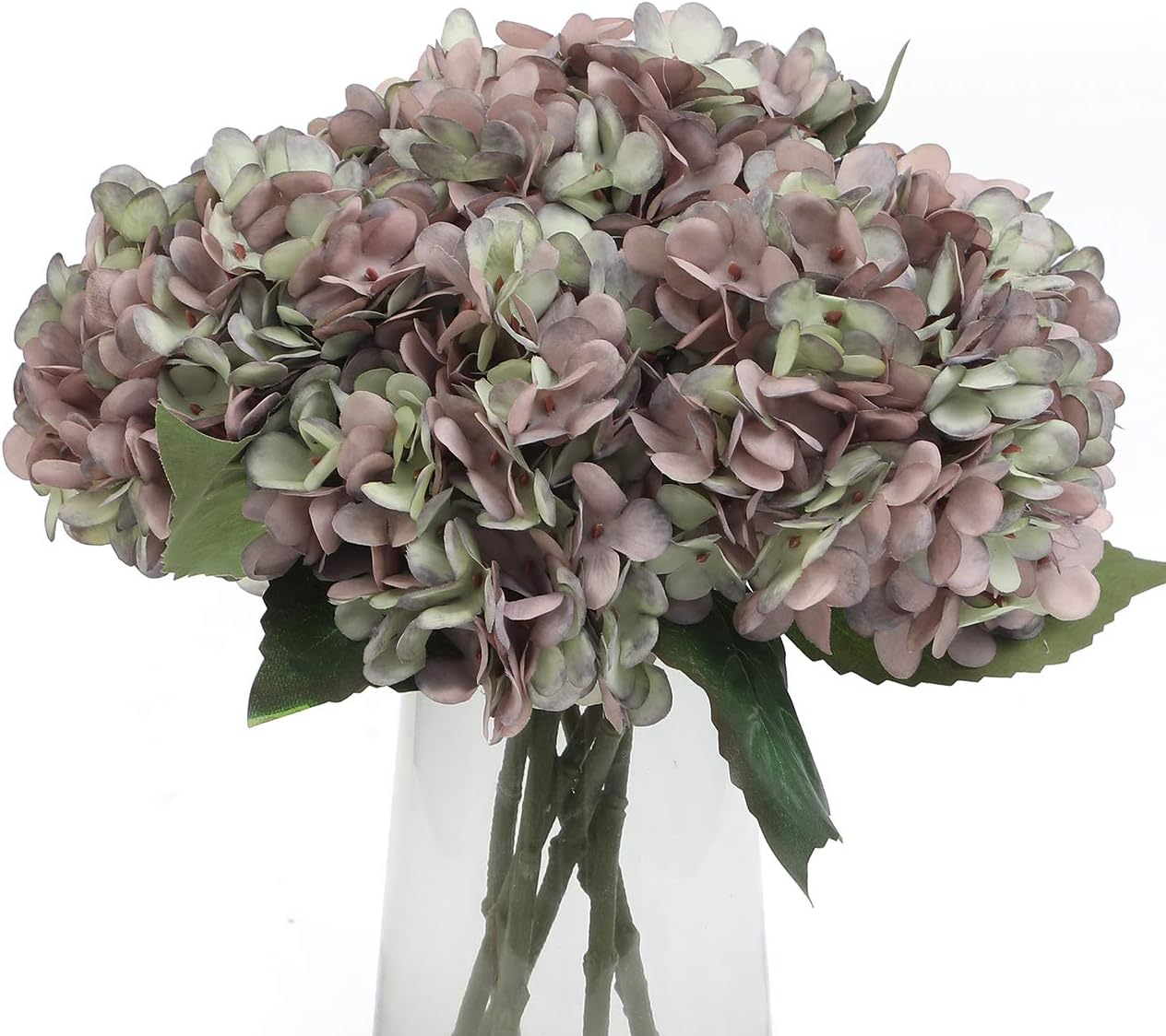 Kimura's Cabin 6pcs Blue Hydrangea Artificial Flowers Silk Fake Hydrangea Flowers with Stems Faux Hydrangeas for Wedding Bouquets Arrangement Home Table Centerpieces Baby Shower Party Decoration