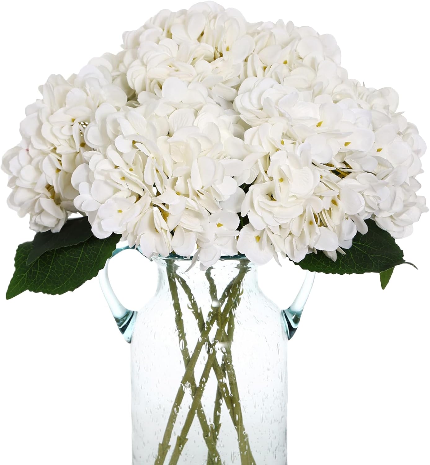 Kimura's Cabin 6pcs Blue Hydrangea Artificial Flowers Silk Fake Hydrangea Flowers with Stems Faux Hydrangeas for Wedding Bouquets Arrangement Home Table Centerpieces Baby Shower Party Decoration