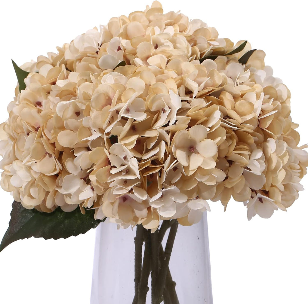 Kimura's Cabin 6pcs Blue Hydrangea Artificial Flowers Silk Fake Hydrangea Flowers with Stems Faux Hydrangeas for Wedding Bouquets Arrangement Home Table Centerpieces Baby Shower Party Decoration