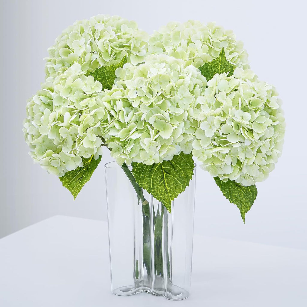 Waipfaru 21" Real Touch Blue Hydrangea Artificial Flowers with Long Stem & Leaves, Full Latex Faux Hydrangea Flowers for Home Decor Party Floral Arrangements Wedding Bouquets Centerpieces, 3Pcs