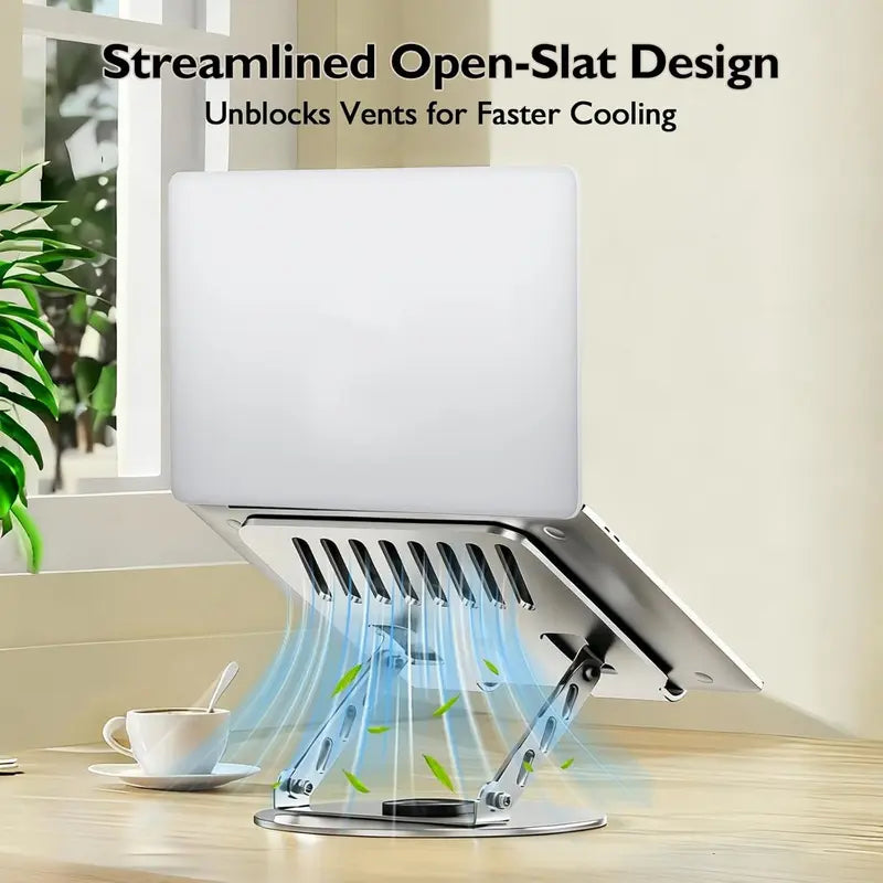 360° Rotating Laptop Stand - Adjustable Aluminum Foldable Stand for Desk & Gaming