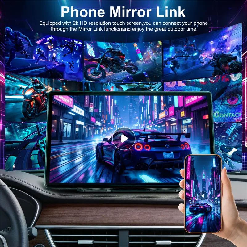 2026 9-Inch Wireless Portable Vehicle Touchscreen with GPS Support and Smartphone Integration