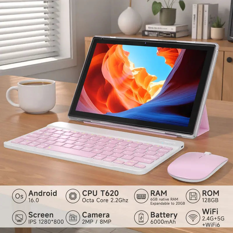 2026 Android 16 Tablet for Adults, 10.1" Screen, 20GB RAM, 128GB Storage, Octa-Core CPU