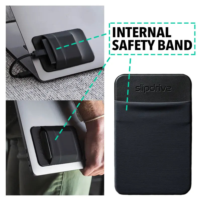 Portable Hard Drive Sleeve for Laptop - Reusable Adhesive SSD Carrying Case Pouch