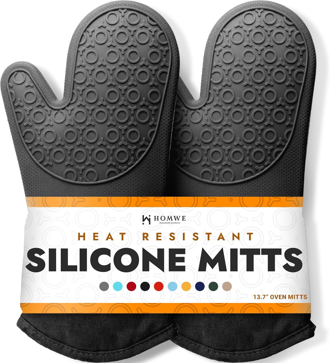 BPA-Free Soft Silicone 4 Piece Oven Mitts & Trivets Set - Ultra Heat Resistant Oven Mitts with Thick Cotton Liner - Long Slip Resistant Pot Holders, Flexible Oven Gloves - Royal Blue