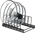 Pot Lid Organizer Rack for Cabinet and Countertop, 7 Adjustable Compartments for Pans and Bakeware