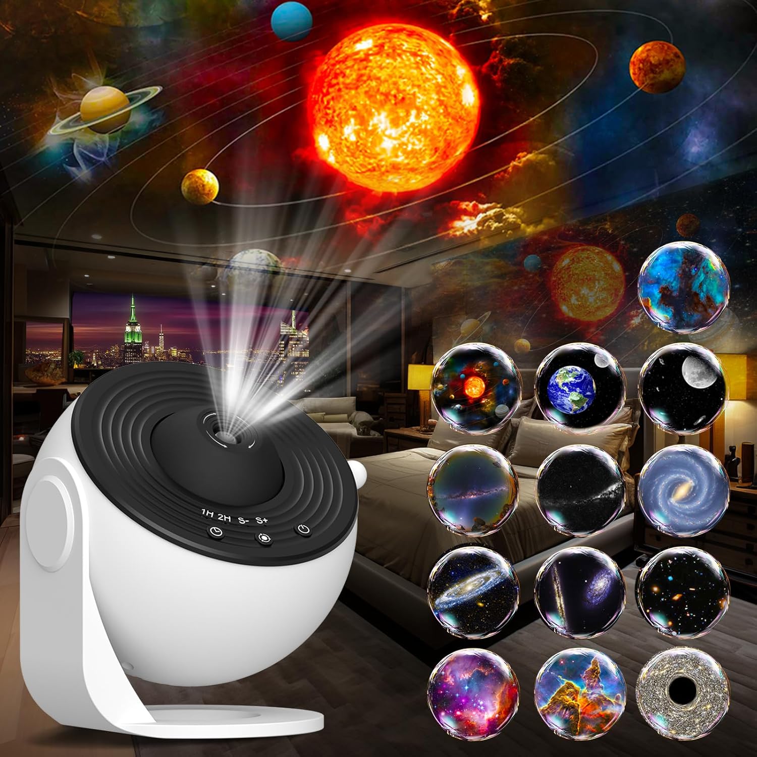 Galaxy Projector, 12 in 1 Planetarium Galaxy Star Projector for Bedroom, 360° Rotating Galaxy Star Night Light Projector for Kids, Home Theater, Ceiling, Room Decoration, Pink, ‎BL-DQY02