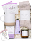 Unboxme Luxury Lavender Spa Gift Set – Relaxation Gift Basket & Care Package for Women with Candle, Bath Bomb, Soap, Cozy Socks, Mug & Tea – Get Well Soon, Sympathy, Birthday Self-Care Gift
