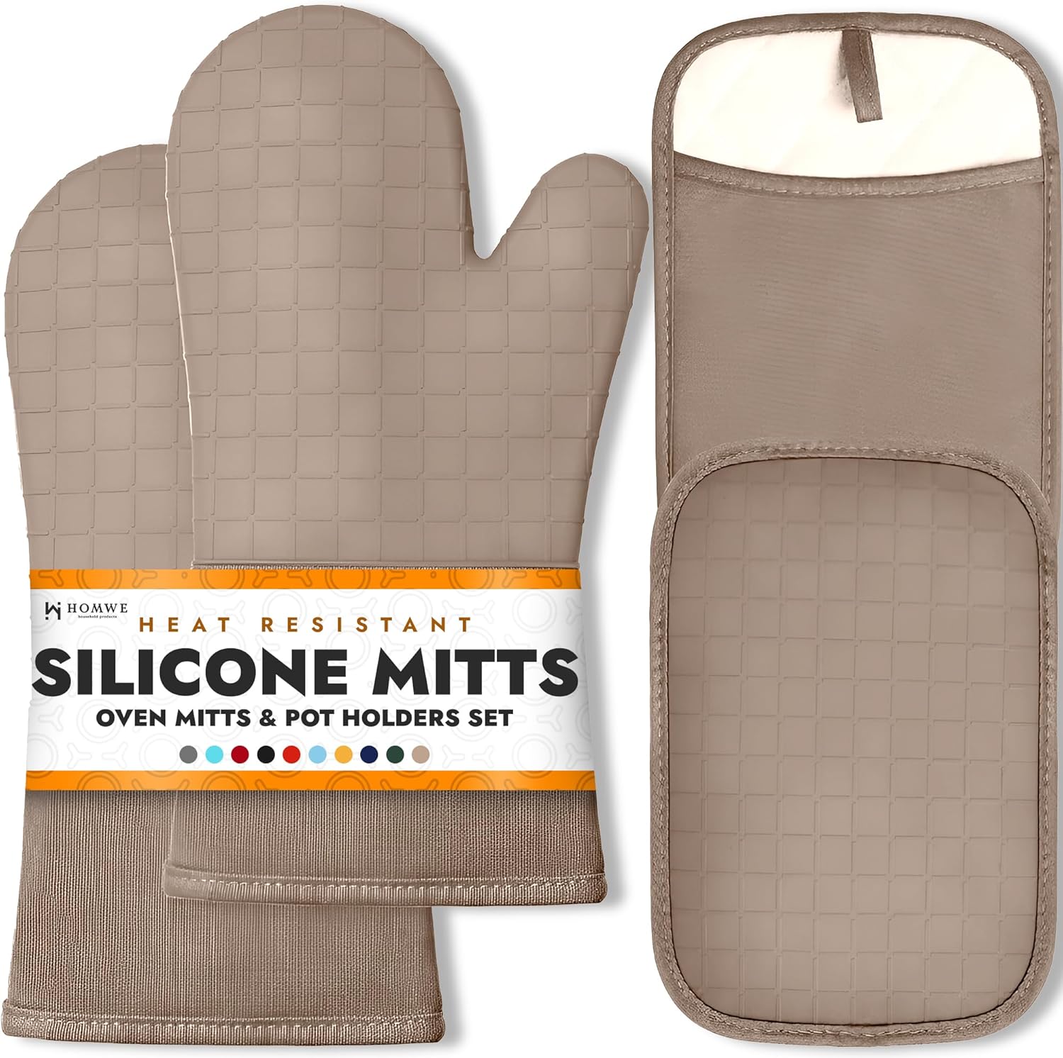 BPA-Free Soft Silicone Oven Mitts - Ultra Heat Resistant Oven Mitts with Thick Cotton Liner - Long Slip Resistant Pot Holders, Flexible Oven Gloves - Royal Blue 13.7"