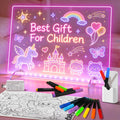 LED Note Board with 7 Colors, Includes Adapter, 13"x10" Led Drawing Board for Kids, Light Up Dry Erase Boards with 7 Markers, Soft Cloth, Hanging Chain, Holiday Trend Gift